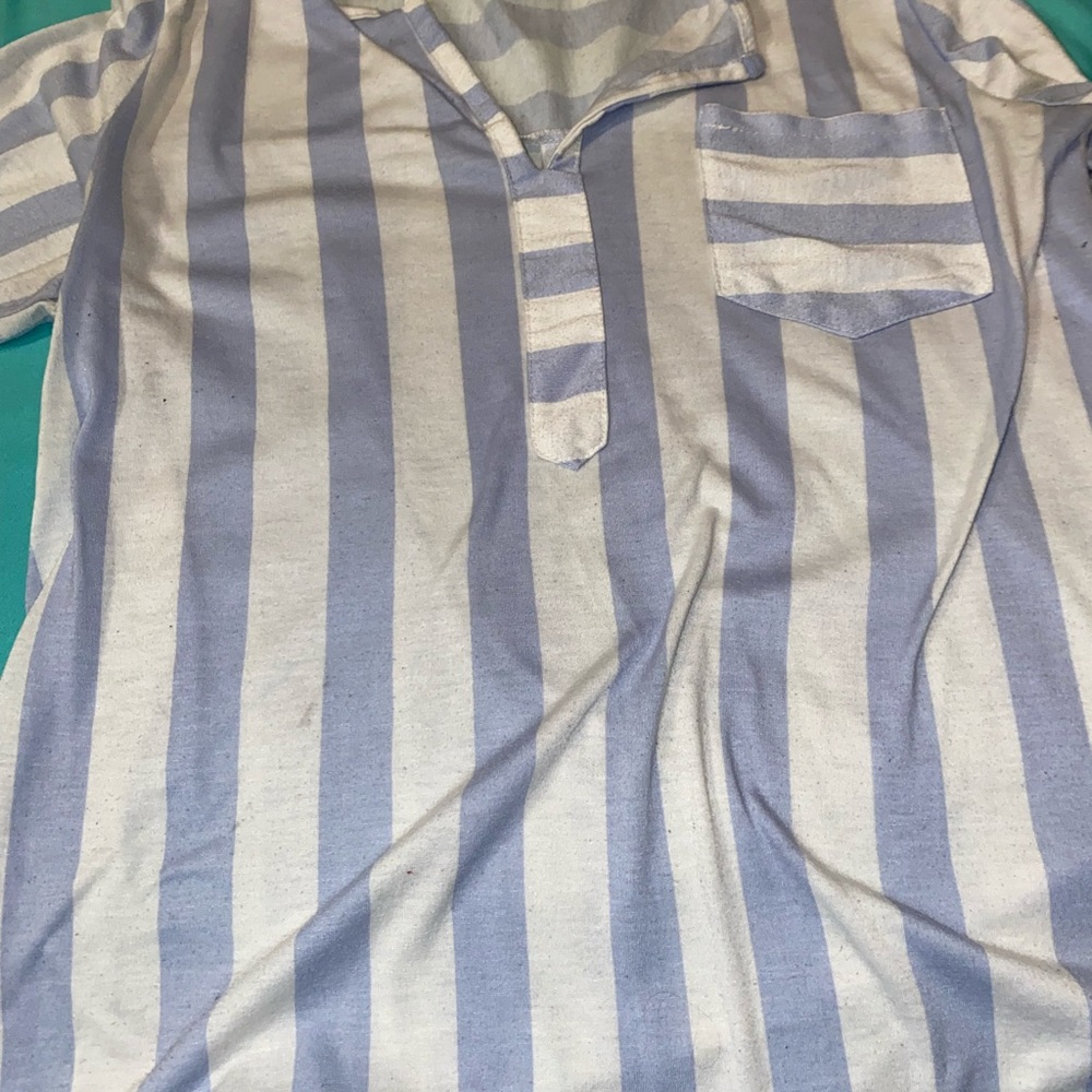 Purple and white strip top